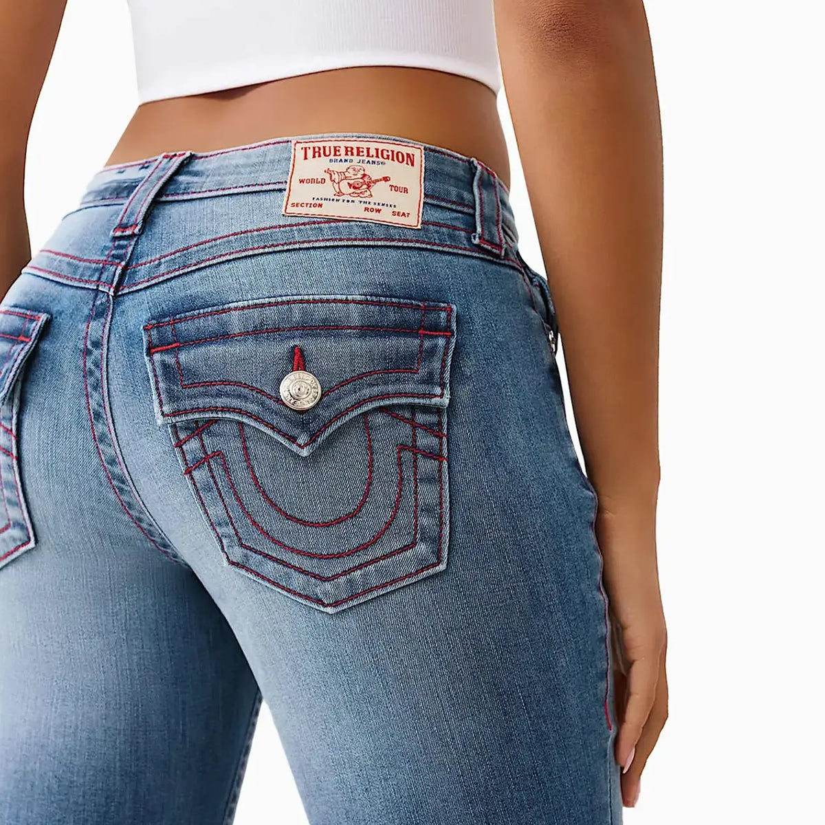 Women's Billie Mid Rise Flap Straight Jean Pant