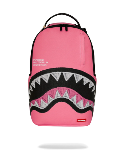 Shark Central Pink Embroidered Shark Backpack