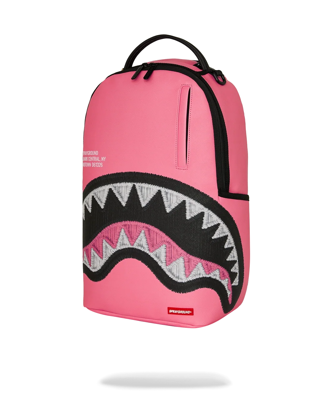 Shark Central Pink Embroidered Shark Backpack