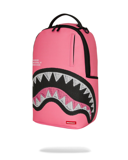 Shark Central Pink Embroidered Shark Backpack