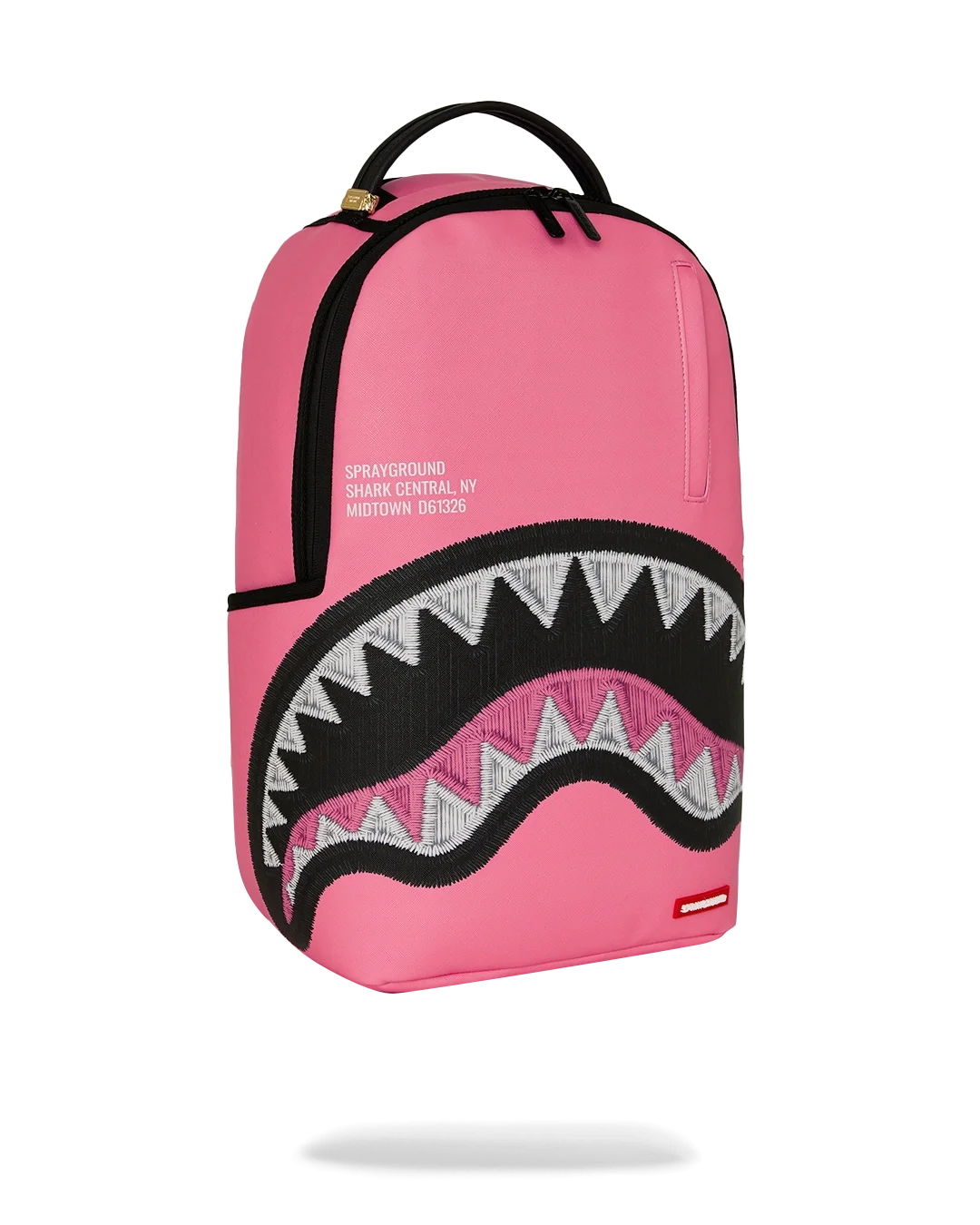Shark Central Pink Embroidered Shark Backpack