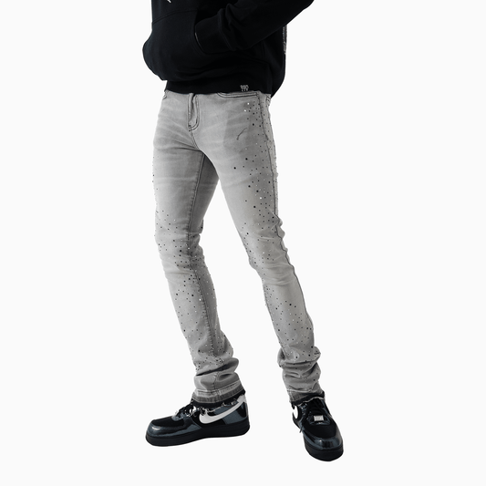 Men's Wash Denim With Black Stone Pant
