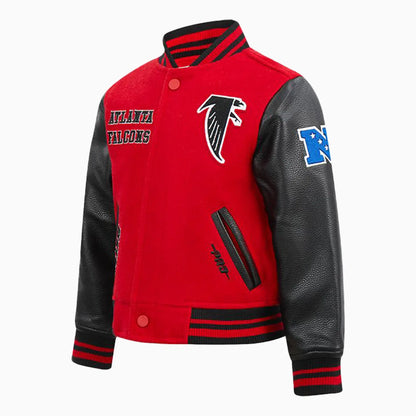 Kid's Atlanta Falcons NFL Retro Classic Rib Wool Varsity Jacket