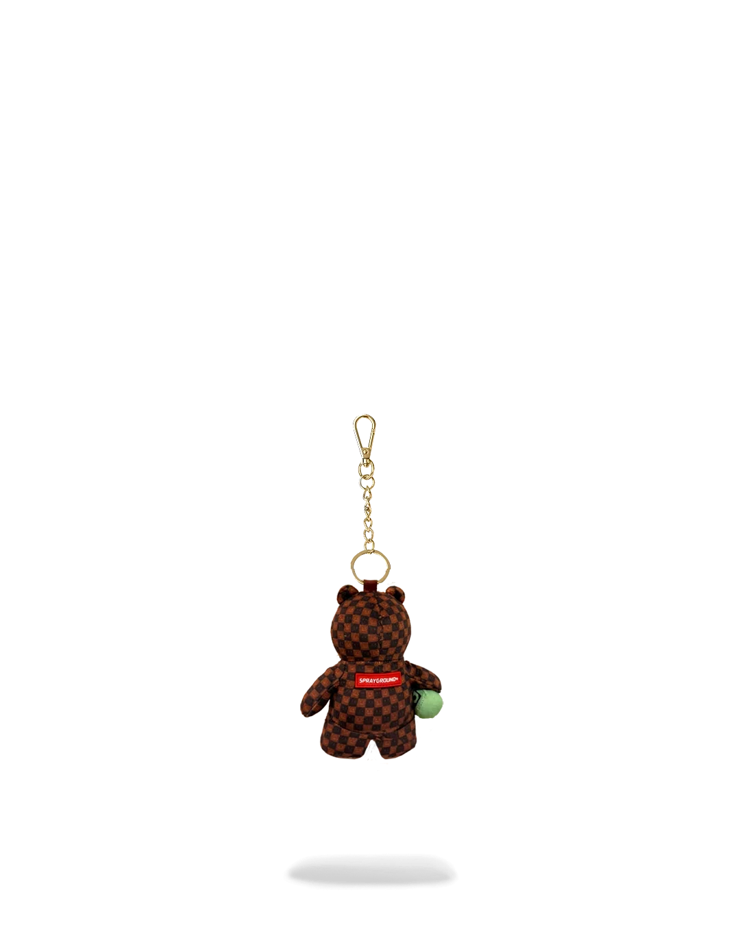 Sip WTF Bubbly Brown Check Bear Keychain