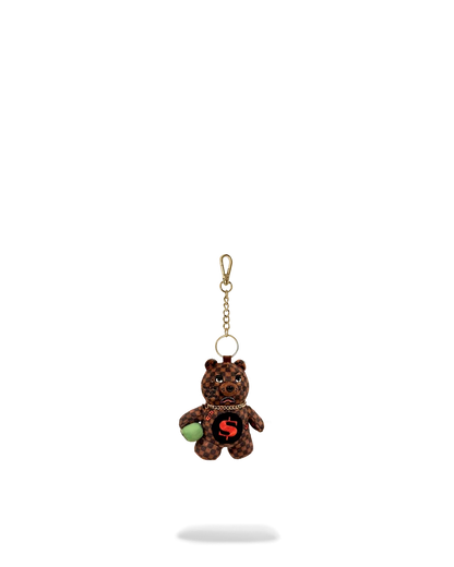 Sip WTF Bubbly Brown Check Bear Keychain
