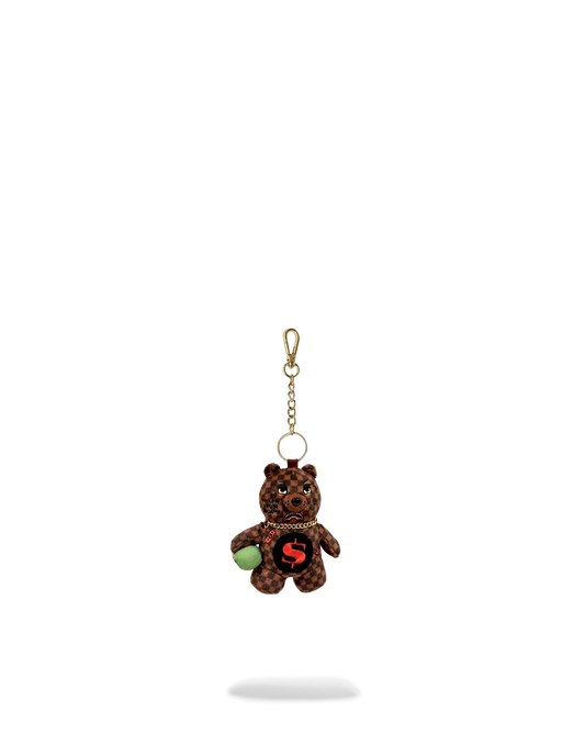 Sip WTF Bubbly Brown Check Bear Keychain