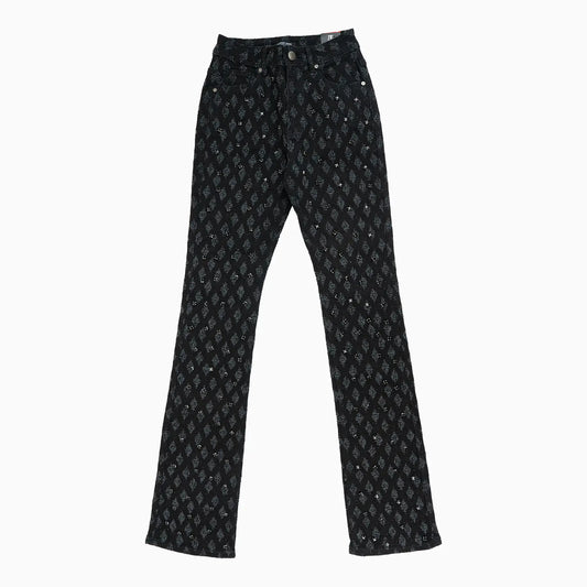 Women's Stacked King Rhinestone Denim Pant