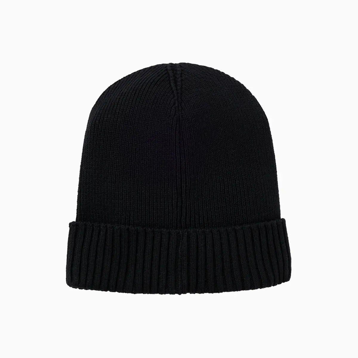 Logo Detail Beanie Hat in Cotton and Virgin Wool