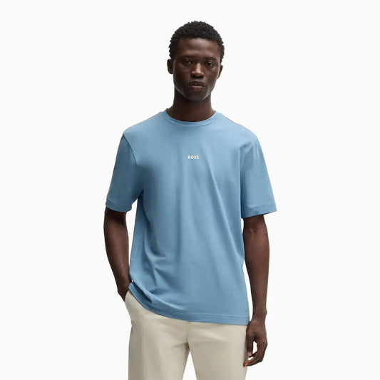 Men's Relaxed-Fit T-Shirt In Stretch Cotton With Logo Print