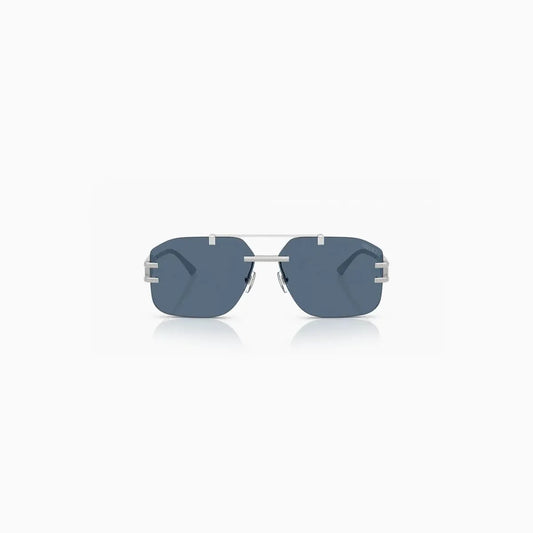 Men's Varsace Metal Silver Blue Sunglasses