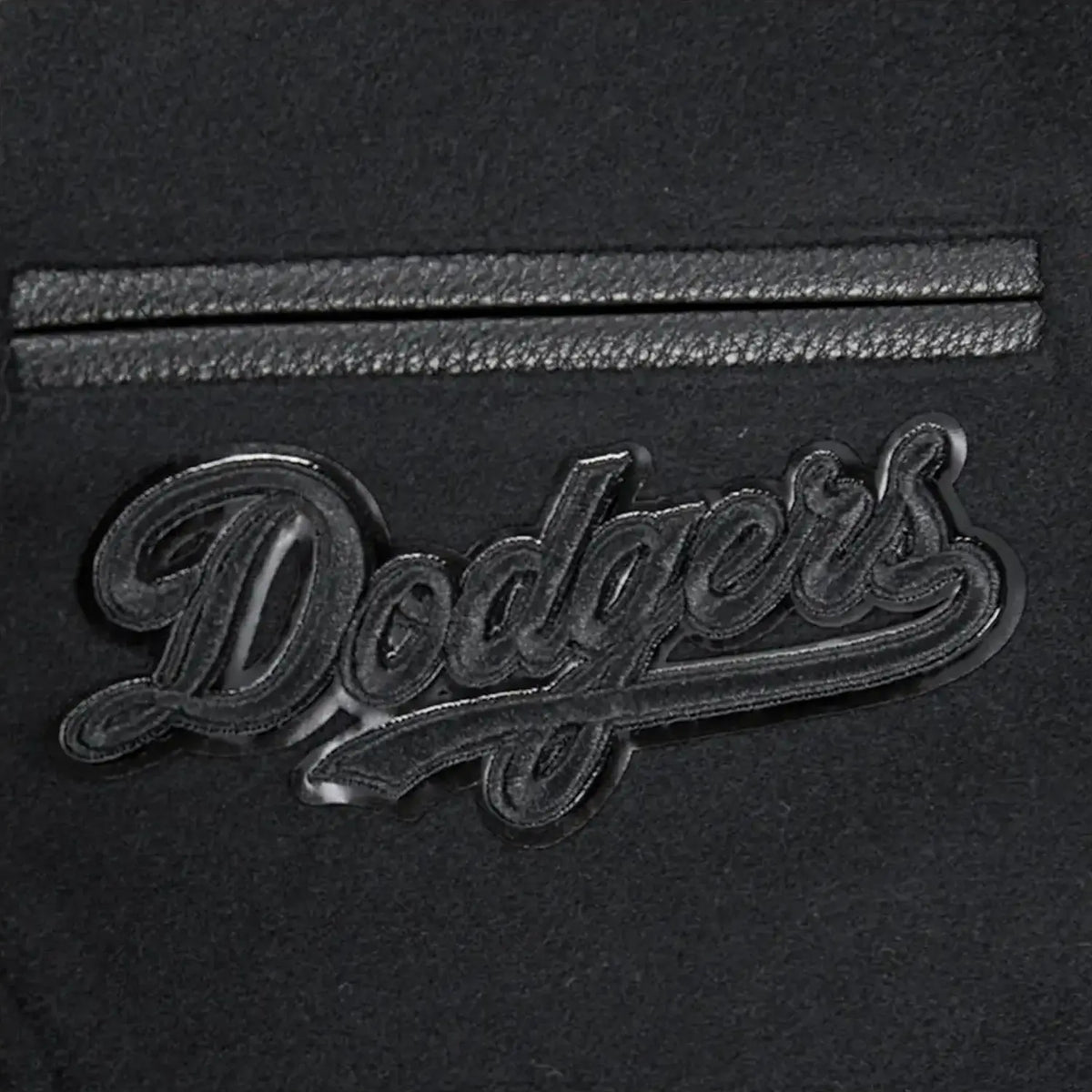 Kid's Los Angeles Dodgers MLB Triple Black Wool Varsity Jacket
