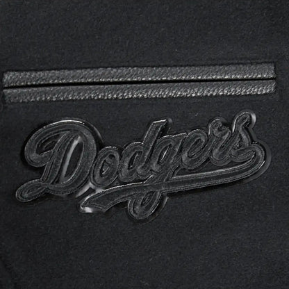 Kid's Los Angeles Dodgers MLB Triple Black Wool Varsity Jacket