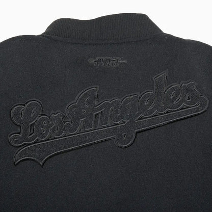 Kid's Los Angeles Dodgers MLB Triple Black Wool Varsity Jacket