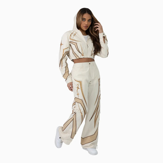 Women’s Oatmeal Cropped Tracksuit