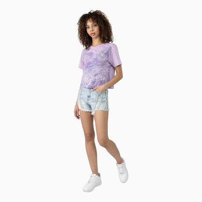 Women's Rhinestone Detail T-Shirt and Shorts Outfit
