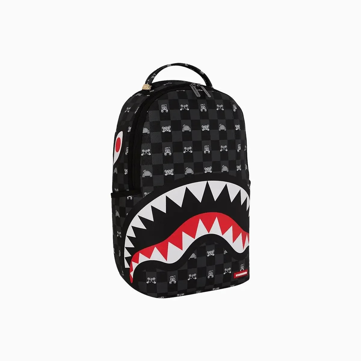 Gray Peeking Character Check Backpack