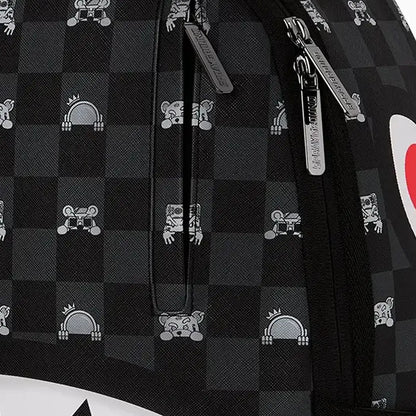 Gray Peeking Character Check Backpack