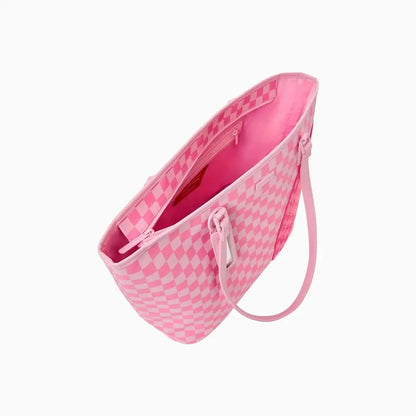 Pink Sharks In Paris Patch Tote Bag