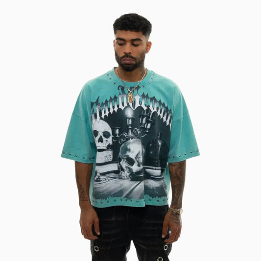 Men's Stand Proud Gothic Skull Graphic T-Shirt