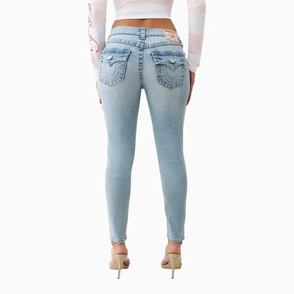 Women's Jennie Mid Rise Big T Flap Curvy Skinny Jean Pant