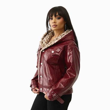 Women's Oversize Patent Leather Jacket